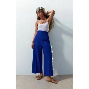 Zara Women’s Wide Leg Royal Blue Palazzo Pants Size Medium